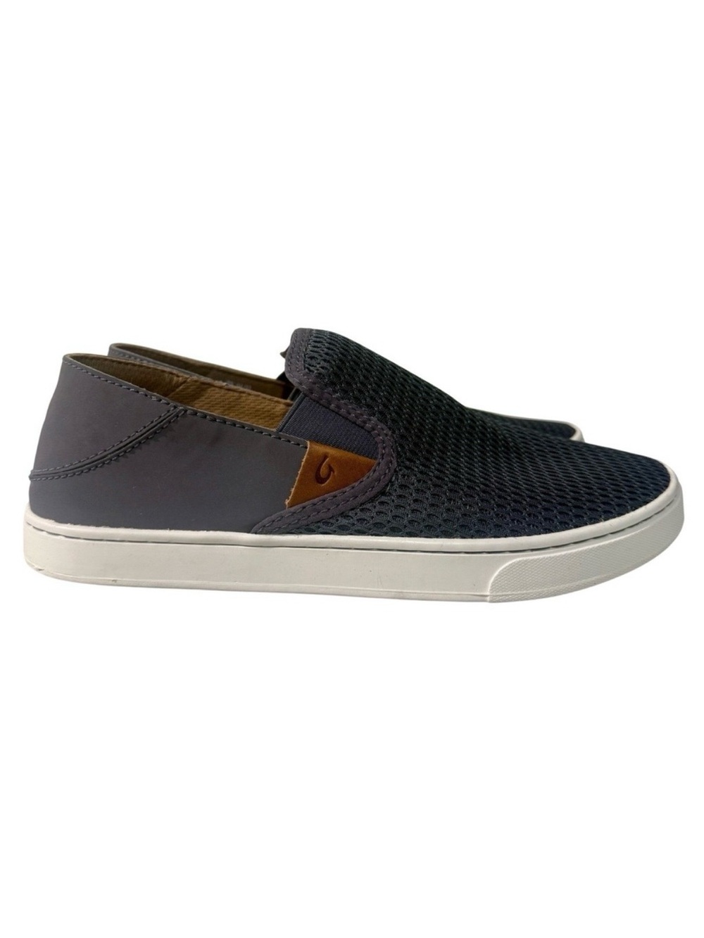 OluKai Pehuea Women's Slip On Sneakers Pavement Gray Summer Travel Shoes Comfort